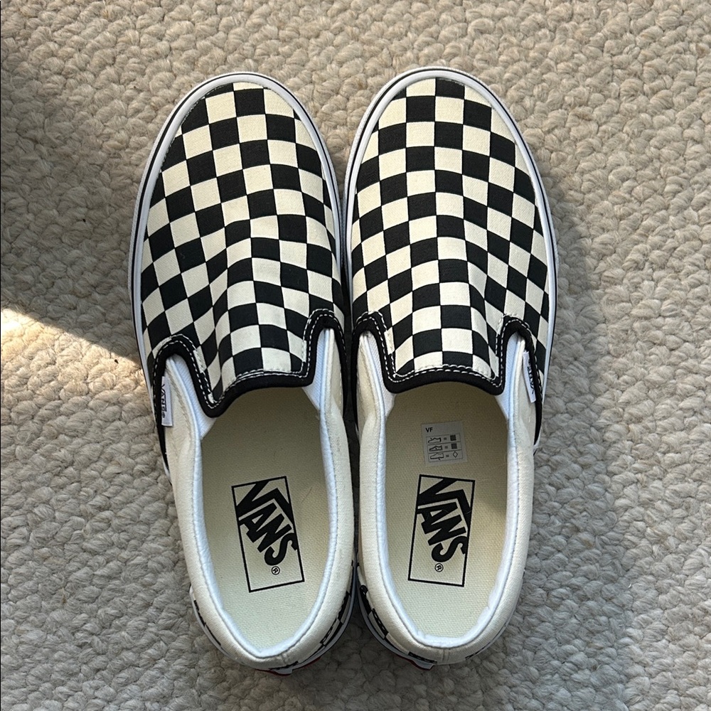 Vans Black and White Checkered Slip-On Sneakers